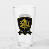 Sizilianisches Trinacria Ihr Text Glas (Vorderseite)