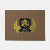 Sizilianisches Trinacria im Gold Ihr Fußmatte (Vorderseite)