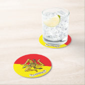 Sizilianisches Trinacria im Gold personifizieren Runder Pappuntersetzer (Vor Ort)