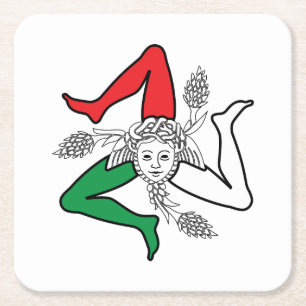 Sizilianisches Trinacria Medusa Design Rechteckiger Pappuntersetzer