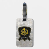 Sizilianisches Trinacria Perlmutt-Muster Gepäckanhänger (Rückseite vertikal)