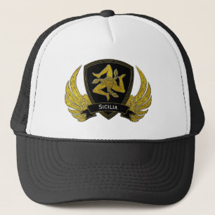 Sizilianisches Trinacria schwarzes Gold Truckerkappe