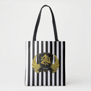 Sizilianisches Trinacria schwarzes Goldmutiger Tasche