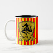 Sizilianisches Trinacria Schwarzes u. Gold Zweifarbige Tasse (Links)