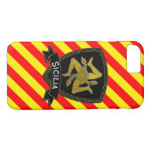 Sizilianisches Trinacria Schwarzes u. Goldrotes Case-Mate iPhone Hülle (Rückseite (Horizontal))