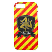 Sizilianisches Trinacria Schwarzes u. Goldrotes Case-Mate iPhone Hülle (Rückseite)