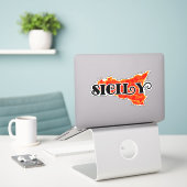 Sizilien Aufkleber (Laptop auf Schreibtisch)