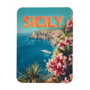 Sizilien Blumen vintage Magnet