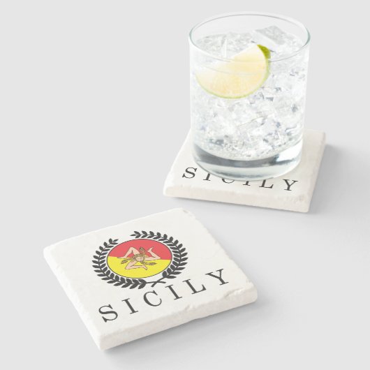 Sizilien Classico Steinuntersetzer (Seitenansicht)