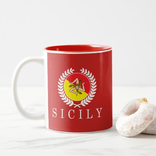 Sizilien Classico Zweifarbige Tasse (Mit Donut)