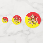 Sizilien Confetti, Party, sizilianische Flagge Konfetti (Vorderseiten)