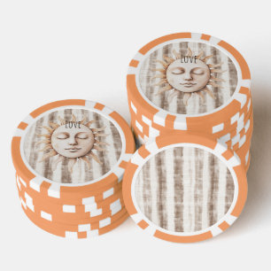 Sizilien Creme Rustikal Creme Sonnen Streifen Pokerchips