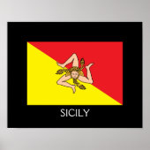 Sizilien Flag 14" x 11", Werteplakatpapier (Matte) Poster (Vorne)