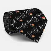 Sizilien Flag Herz, sizilianisch Krawatte (Gerollt)