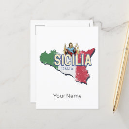 Sizilien Flag Italien Retro Karte Vintages Souveni