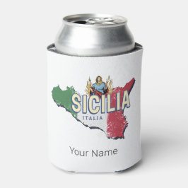 Sizilien Flag Italien Retro Karte Vintages Souveni Dosenkühler