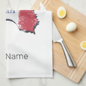 Sizilien Flag Italien Retro Karte Vintages Souveni Geschirrtuch (Viertel Falte)