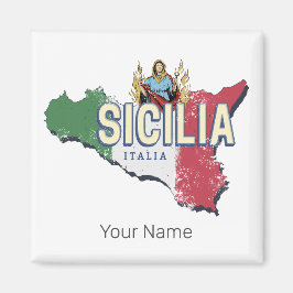 Sizilien Flag Italien Retro Karte Vintages Souveni Magnet