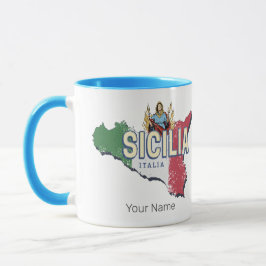 Sizilien Flag Italien Retro Karte Vintages Souveni Tasse