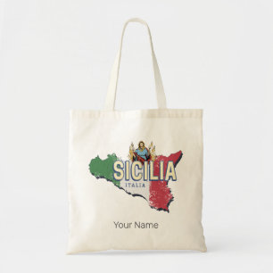 Sizilien Flag Italien Retro Karte Vintages Souveni Tragetasche