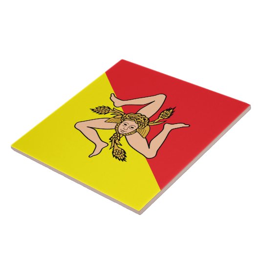 Sizilien Flag Tile Fliese (Seite)