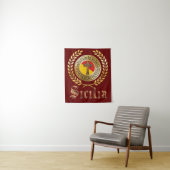 Sizilien Flag und Crucifix Tapestry Wandteppich (Beispiel)