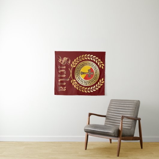 Sizilien Flag und Crucifix Tapestry Wandteppich (Beispiel (Horizontal))