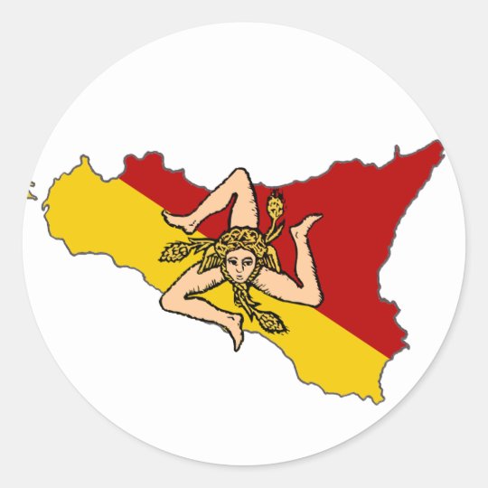 SizilienFlagge Trinacria Aufkleber Zazzle