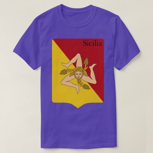 Sizilien Flagge Vintag gekleidete Wappen T-Shirt (Design vorne)