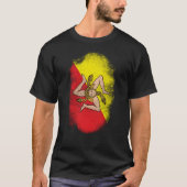 Sizilien-Flaggen-Andenken - beunruhigter T-Shirt (Vorderseite)