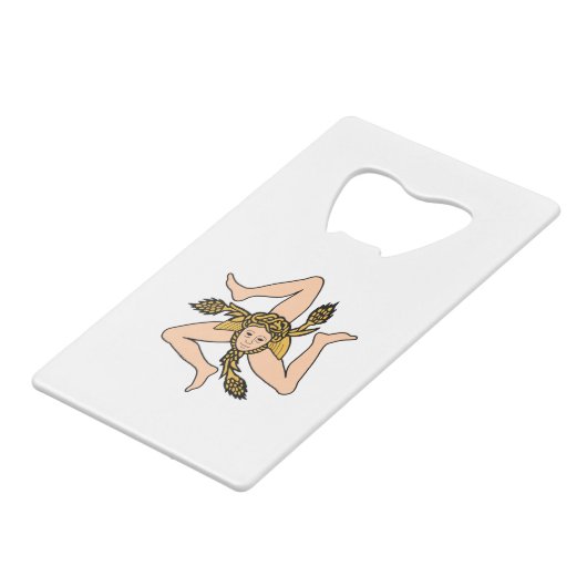 Sizilien Geldbeutel Flaschenöffner (Rückseite Schrägansicht)