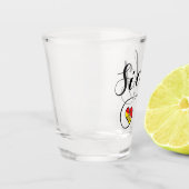 Sizilien-Herz-Flagge, sizilianisch, Schnapsglas (Links)