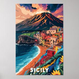 Sizilien - Italien Art Vintage Poster