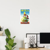 Sizilien Italien Jahrgang Reise Poster (Heimbüro)