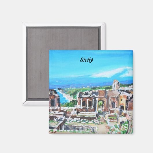 Sizilien, Italien Magnet (Vorderseite/Rückseite)