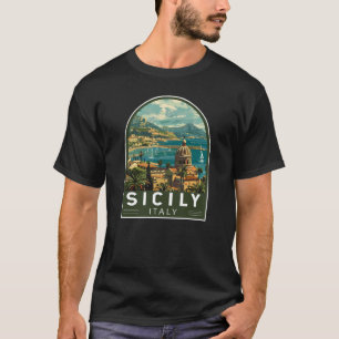 Sizilien Italien Reise Kunst Vintage T-Shirt