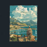 Sizilien Italien Reisen Kunst Vintag Fleecedecke<br><div class="desc">Sizilien Retro Vektor Reise Design. Sizilien,  die größte Mittelmeerinsel,  liegt direkt vor dem "Zeh" des italienischen "Stiefels". Seine reiche Geschichte spiegelt sich in Orten wie dem Tal der Tempel wider.</div>