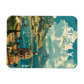 Sizilien Italien Reisen Kunst Vintag Magnet (Horizontal)