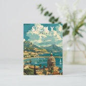 Sizilien Italien Reisen Kunst Vintag Postkarte (Stehend Vorderseite)