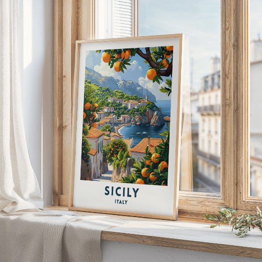 Sizilien Italien Reisen Print Poster Italienische