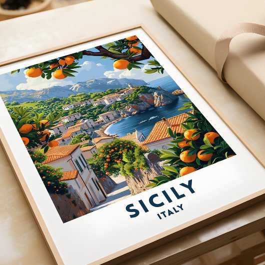 Sizilien Italien Reisen Print Poster Italienische