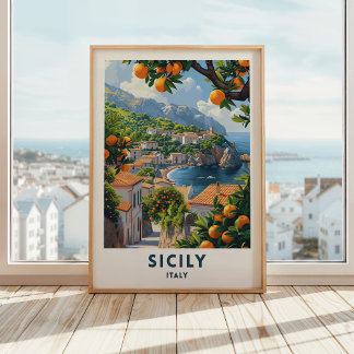 Sizilien Italien Reisen Print Poster Italienische