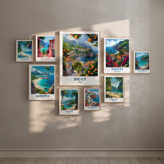 Sizilien Italien Reisen Print Poster Italienische