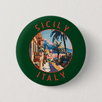 Sizilien Italien Retro Distressed Circle
