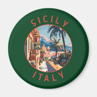 Sizilien Italien Retro Distressed Circle