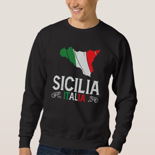 Sizilien Italien Sizilien Souvenir Silhouette Sici Sweatshirt (Vorderseite)
