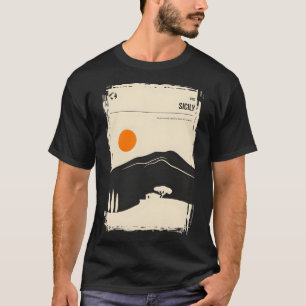 Sizilien Italien Vintage Minimal Retro Reiseplakat T-Shirt