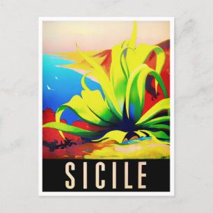 Sizilien Italien Vintage-Reise Postkarte