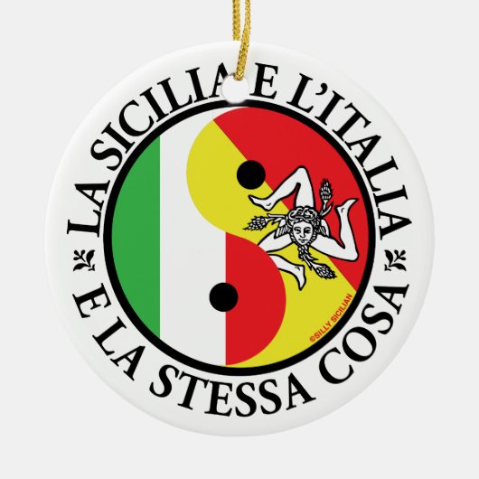 Sizilien Italien Yin Yang Weihnachtsschmuck (Vorne)