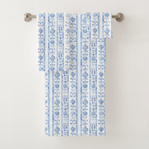 Sizilien Italienisch Rustikal Blaue Streifen Badhandtuch Set